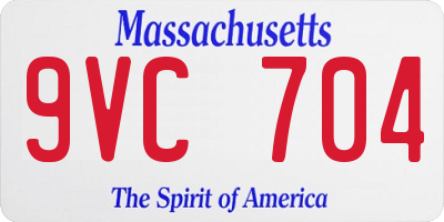 MA license plate 9VC704