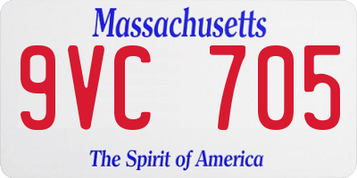 MA license plate 9VC705