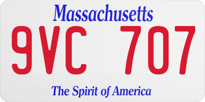 MA license plate 9VC707