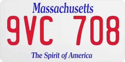 MA license plate 9VC708