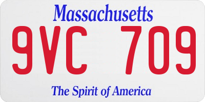 MA license plate 9VC709