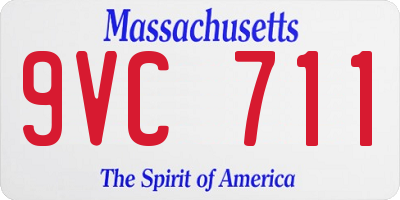 MA license plate 9VC711