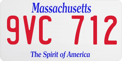MA license plate 9VC712