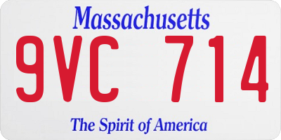 MA license plate 9VC714