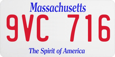 MA license plate 9VC716