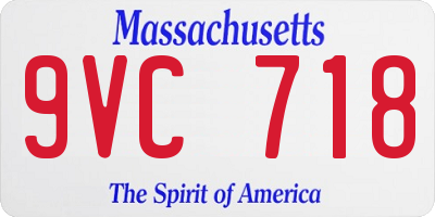 MA license plate 9VC718