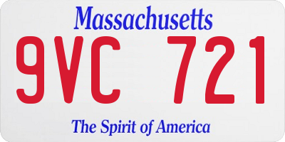 MA license plate 9VC721
