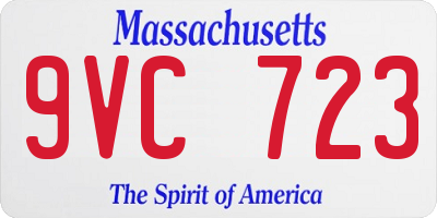 MA license plate 9VC723