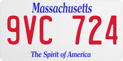 MA license plate 9VC724