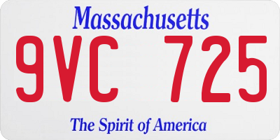 MA license plate 9VC725