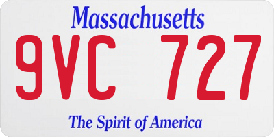 MA license plate 9VC727
