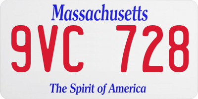MA license plate 9VC728
