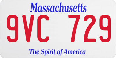 MA license plate 9VC729