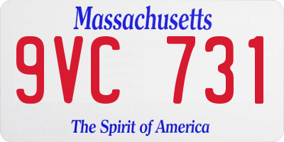 MA license plate 9VC731