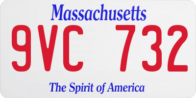 MA license plate 9VC732