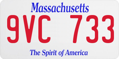 MA license plate 9VC733