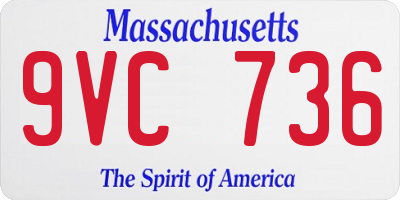 MA license plate 9VC736