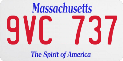 MA license plate 9VC737