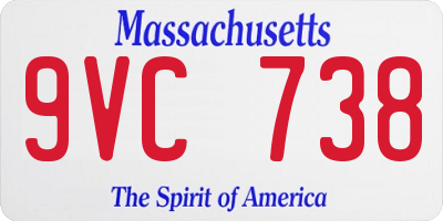 MA license plate 9VC738