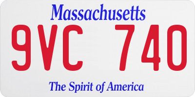 MA license plate 9VC740