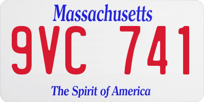MA license plate 9VC741