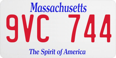 MA license plate 9VC744