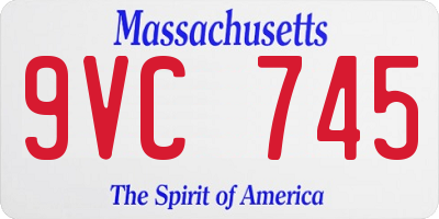 MA license plate 9VC745