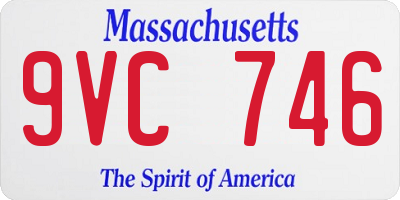 MA license plate 9VC746