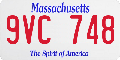 MA license plate 9VC748
