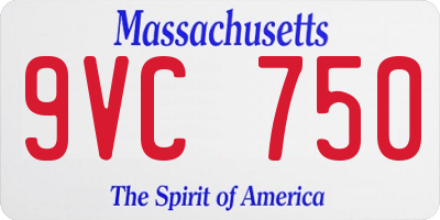 MA license plate 9VC750