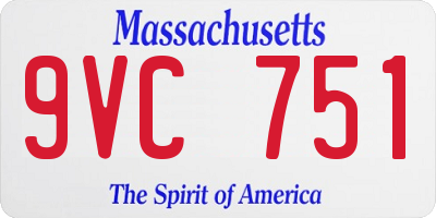MA license plate 9VC751
