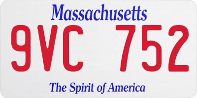 MA license plate 9VC752