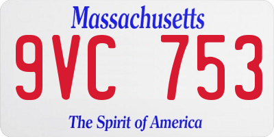 MA license plate 9VC753