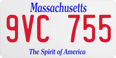 MA license plate 9VC755