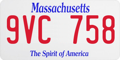 MA license plate 9VC758