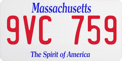 MA license plate 9VC759