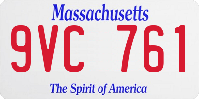 MA license plate 9VC761