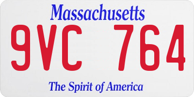 MA license plate 9VC764