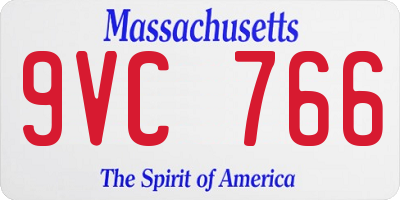 MA license plate 9VC766
