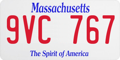 MA license plate 9VC767