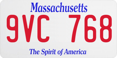 MA license plate 9VC768