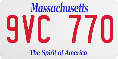 MA license plate 9VC770