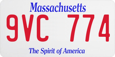 MA license plate 9VC774