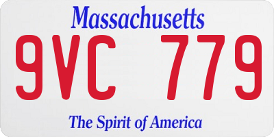 MA license plate 9VC779