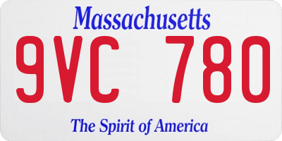 MA license plate 9VC780
