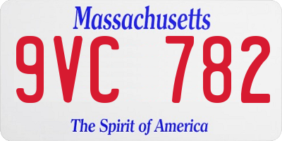 MA license plate 9VC782