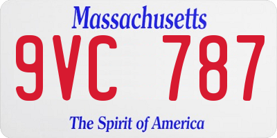 MA license plate 9VC787