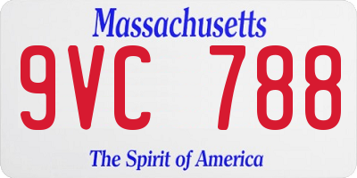MA license plate 9VC788