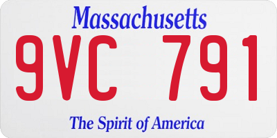 MA license plate 9VC791