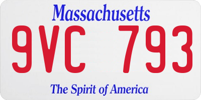 MA license plate 9VC793